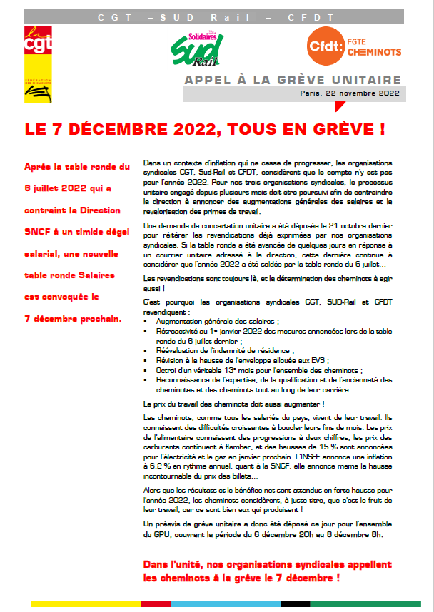 20221122 appel greve unitaire 07122022CGT
