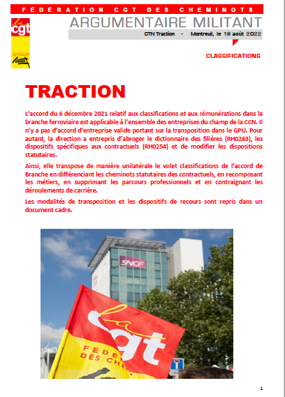 20220818 Argumentaire CTN Traction Classifications