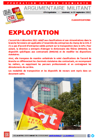 20220901 Argumentaire CTN Exploitation Classifications