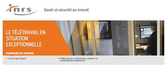 INRS Le télétravail en situation exceptionnelle